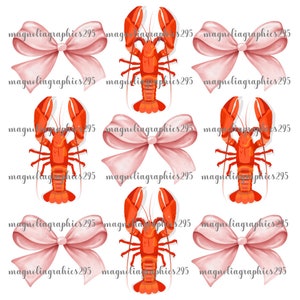 Crawfish Coquette Bow PNG Design, Girly Crawfish Sublimation Design, Coquette Bow Crawfish Design, Crawfish Printable PNG, Crawfish Design