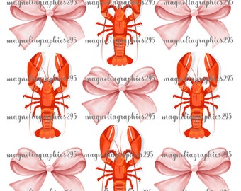 Languste Kokette Bogen PNG Design, Girly Languste Sublimationsdesign, Kokette Bogen Languste Design, Languste druckbare PNG, Languste Design