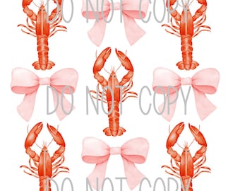 Crawfish Coquette Bow PNG Design, Girly Crawfish Sublimation Design, Coquette Bow Crawfish Design, Crawfish Design, Crawfish Printable PNG