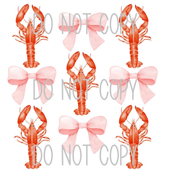 Crawfish Coquette Bow PNG Design, Girly Crawfish Sublimation Design, Coquette Bow Crawfish Design, Crawfish Design, Crawfish Printable PNG