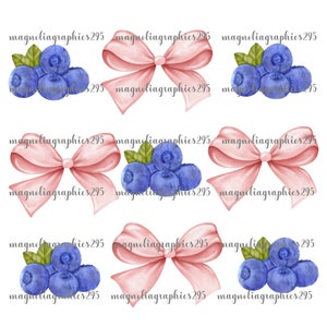 Blueberry Coquette Bow PNG Design, Girly Blueberry Sublimation Design, Coquette Bow Blueberry Design, Blueberry and Bow Design