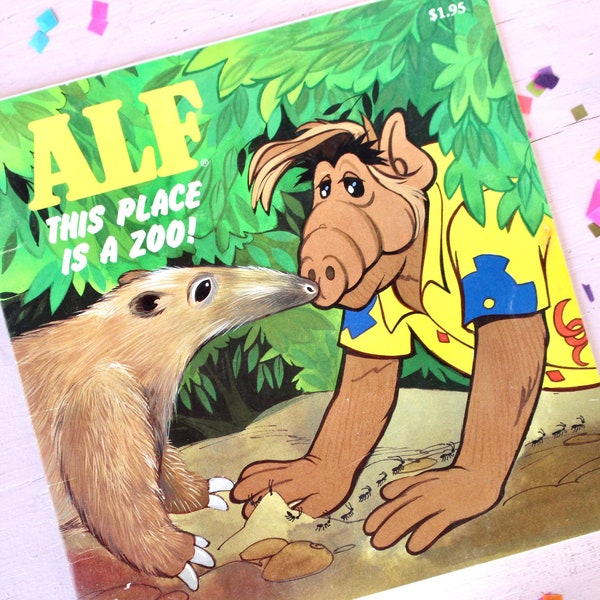 Alf Softcover Kids Book, This Place is a Zoo,  Vintage 80s Alf Kids Zoo Story