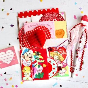 80s Valentines Day Card and Ephemera Pack Retro Vintage | Etsy
