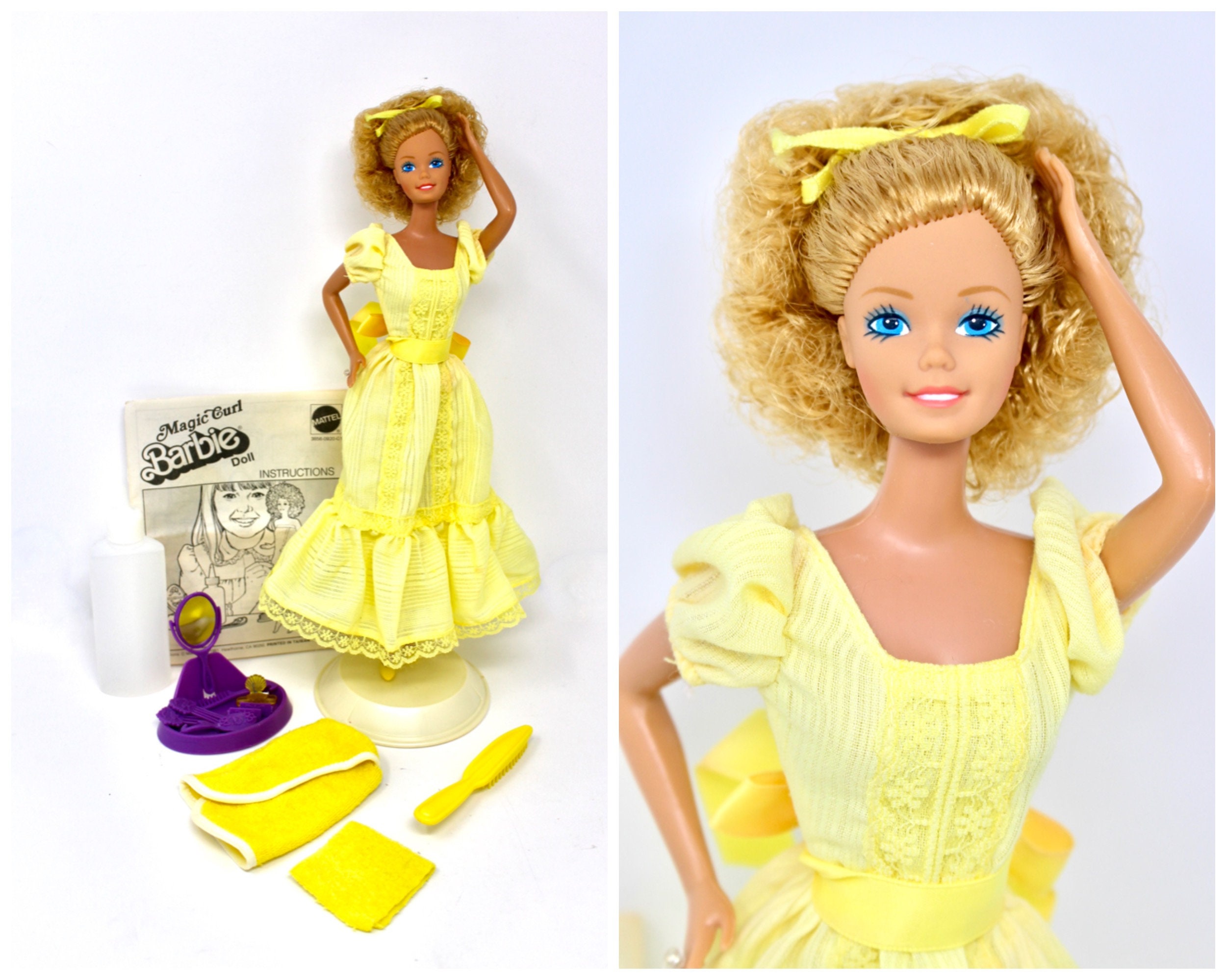 buste slachtoffer of Magic Curl Barbie Doll in Original Fashion With Collector Box - Etsy