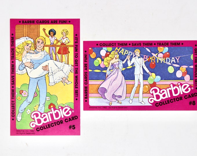 Vintage 80s Pink Barbie Collector Cards for Paper Crafting Etsy
