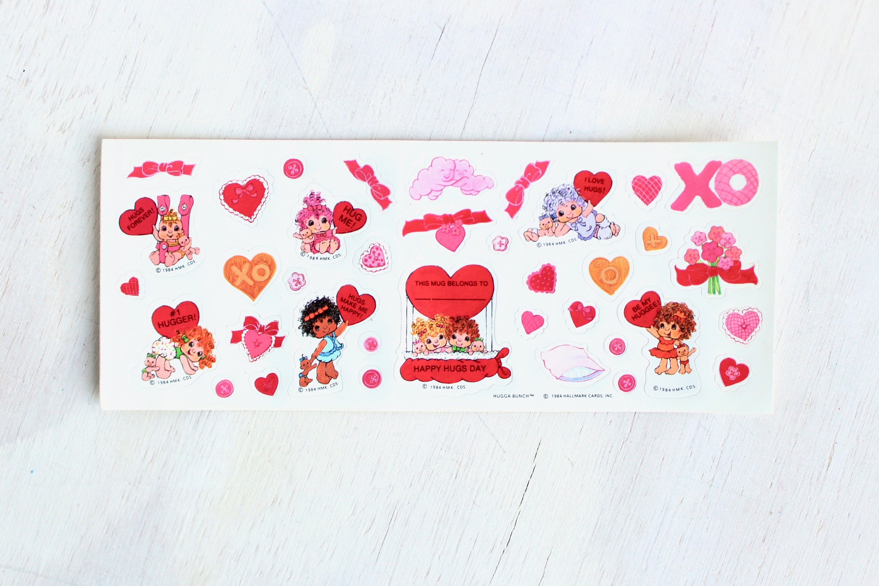 1984 Valentines Hugga Bunch Sticker Sheet 1 Sheet 80s Etsy