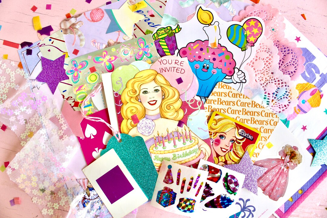 Barbie Birthday Paper and Ephemera Pack, Vintage Superstar Barbie Craft ...