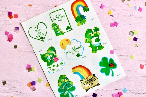 Care Bear Stickers, Customizable , 80s Retro Pack of 7 