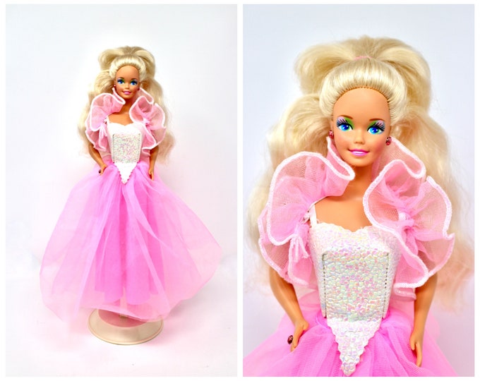 Costume Ball Barbie Doll Vintage 90s Blonde Pink Ball Gown Etsy