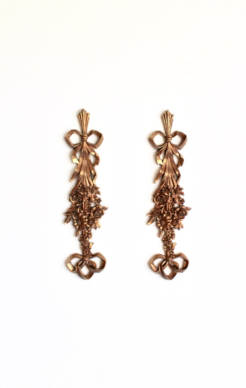 Vintage Midcentury Wall Decor Syroco Wood Fl Bouquet Hanging Gold Home Hollywood Regency