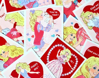 Vintage 80s Barbie Valentine Cards With Envelopes Choose Your Set