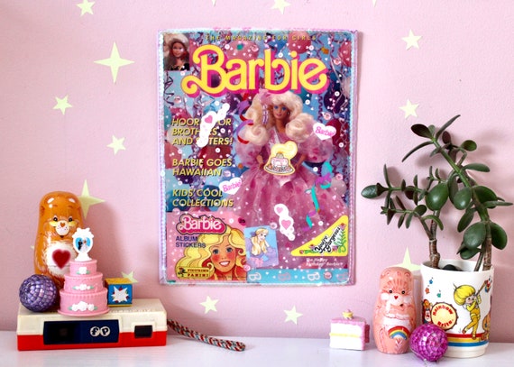 Joyeux Anniversaire Barbie Magazine Collage Resine Wall Art Etsy Canada