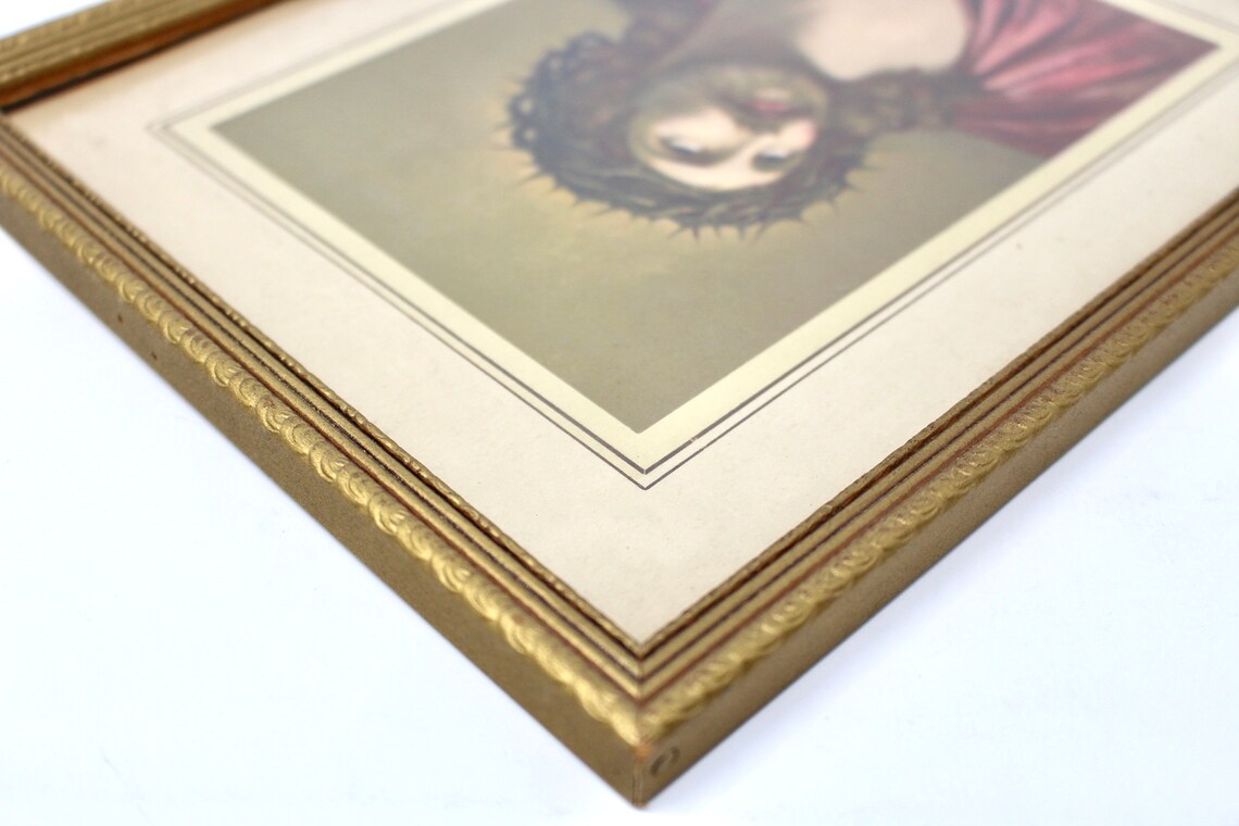 Vintage Jesus Catholic Framed Wall Art Etsy