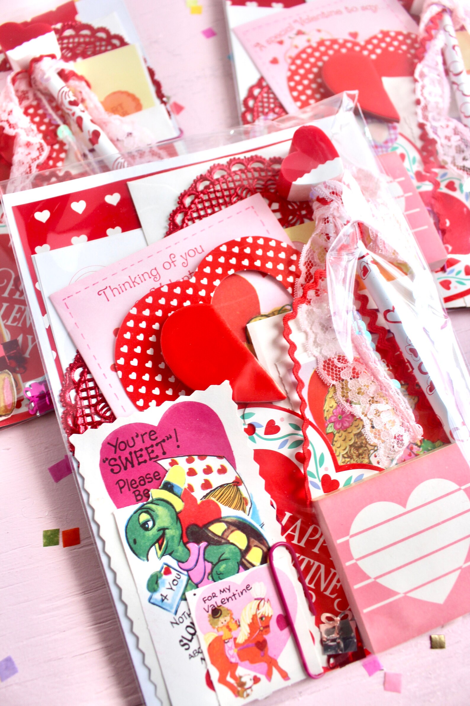 80s Valentines Day Card and Ephemera Pack Retro Vintage | Etsy