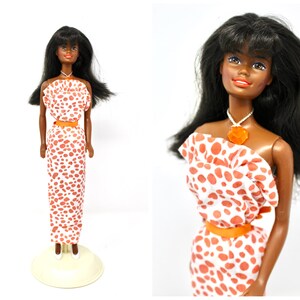 70s/80s Authentic Vintage Black Hair Mattel BARBIE Afro-american Christie  Fashion Doll European Edition Superstar Rockers Original Dress 