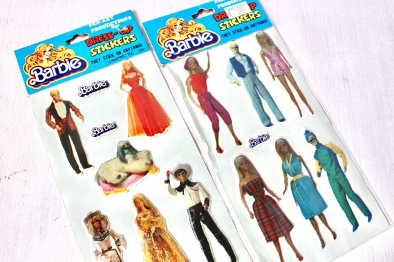 Raras pegatinas vintage de Barbie / Sandylion Sticker Pack / Incluye 2  hojas de Barbie y sus accesorios