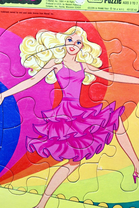 Melbourne Afgekeurd Uitdrukking 80s Superstar Barbie Fashion Tray Puzzle Barbie Pink Dress - Etsy