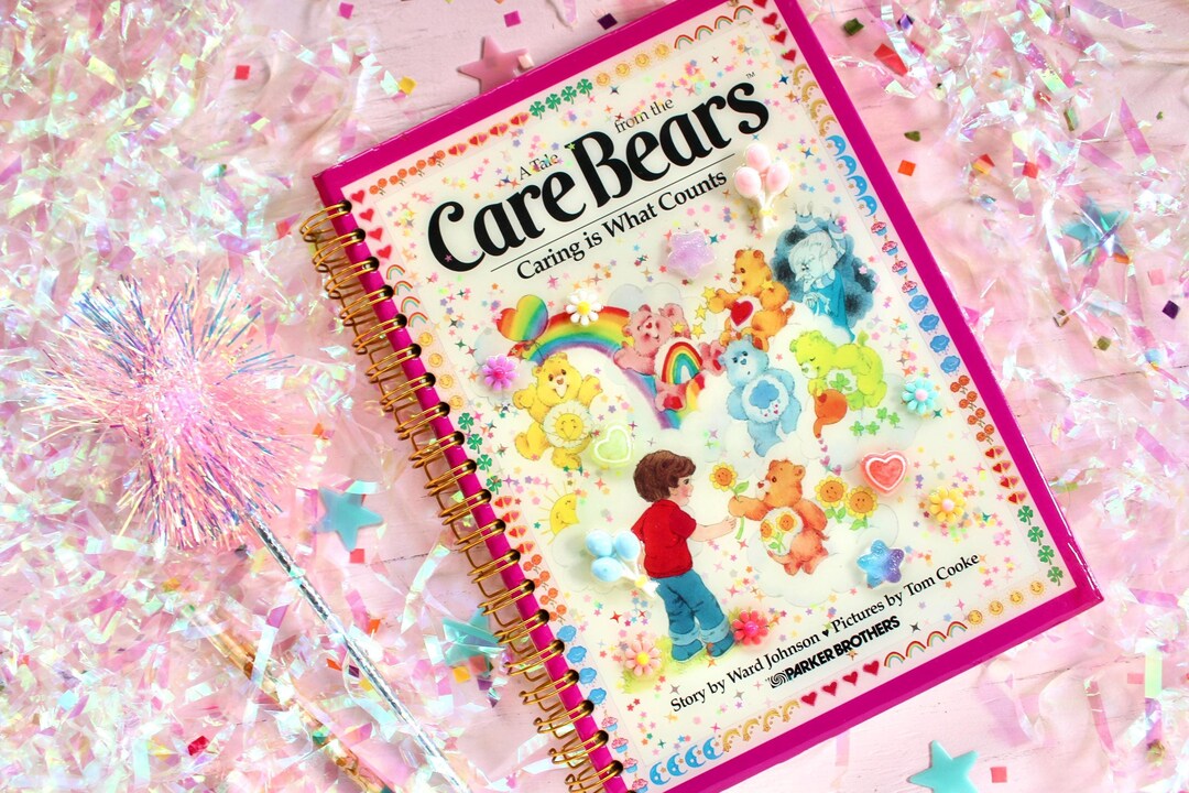 80s Kid Nostalgia Charm Journal, Retro Care Bear Spiral Book Gift ...