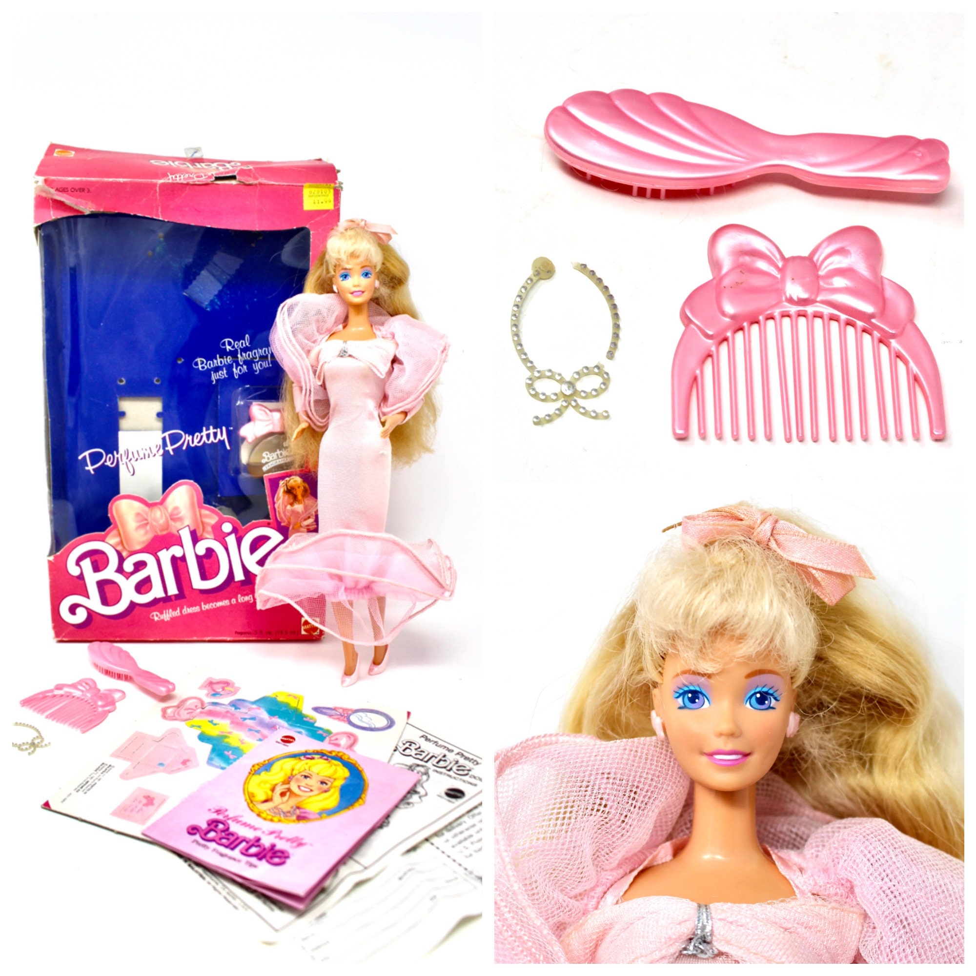 Vintage 80s Perfume Pretty Barbie Doll with Accessories and Box Vintage 80s Perfume Pretty Barbie Doll with Accessories and Box