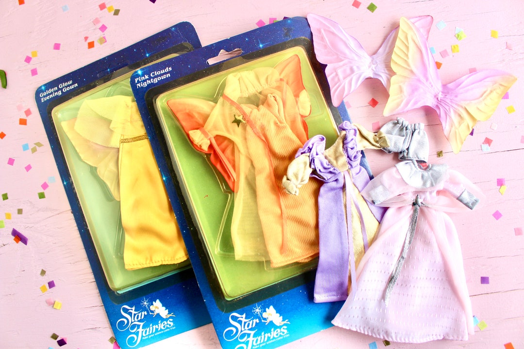 Star Fairies Doll Outfits and Wings, Vintage 80s Tonka Star Fairies Fashions, Magic Fairy Doll