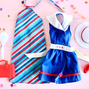 80s Barbie Fashion and Accessories Set, OOAK Barbie Fashions, Barbie Fashion 1361 2119, Red