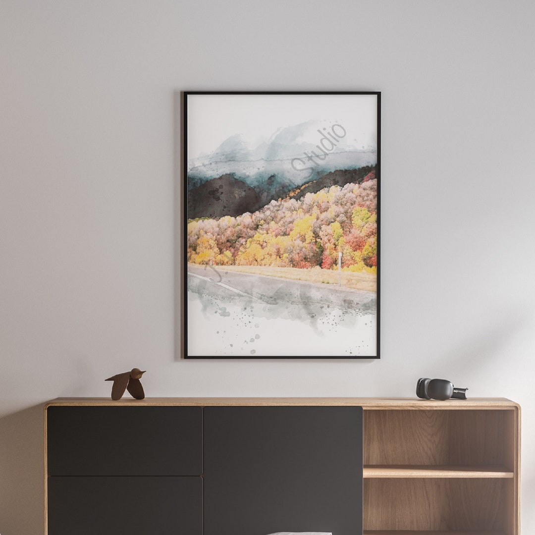 Sardine Canyon Road in the Fall Watercolor Digital Print Etsy