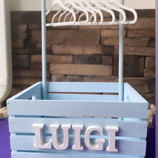 Baby Closet Crate -Baby Shower Crate-Baby Gift Basket - Baby Closet Crate With Hangers. No Assembly Required.