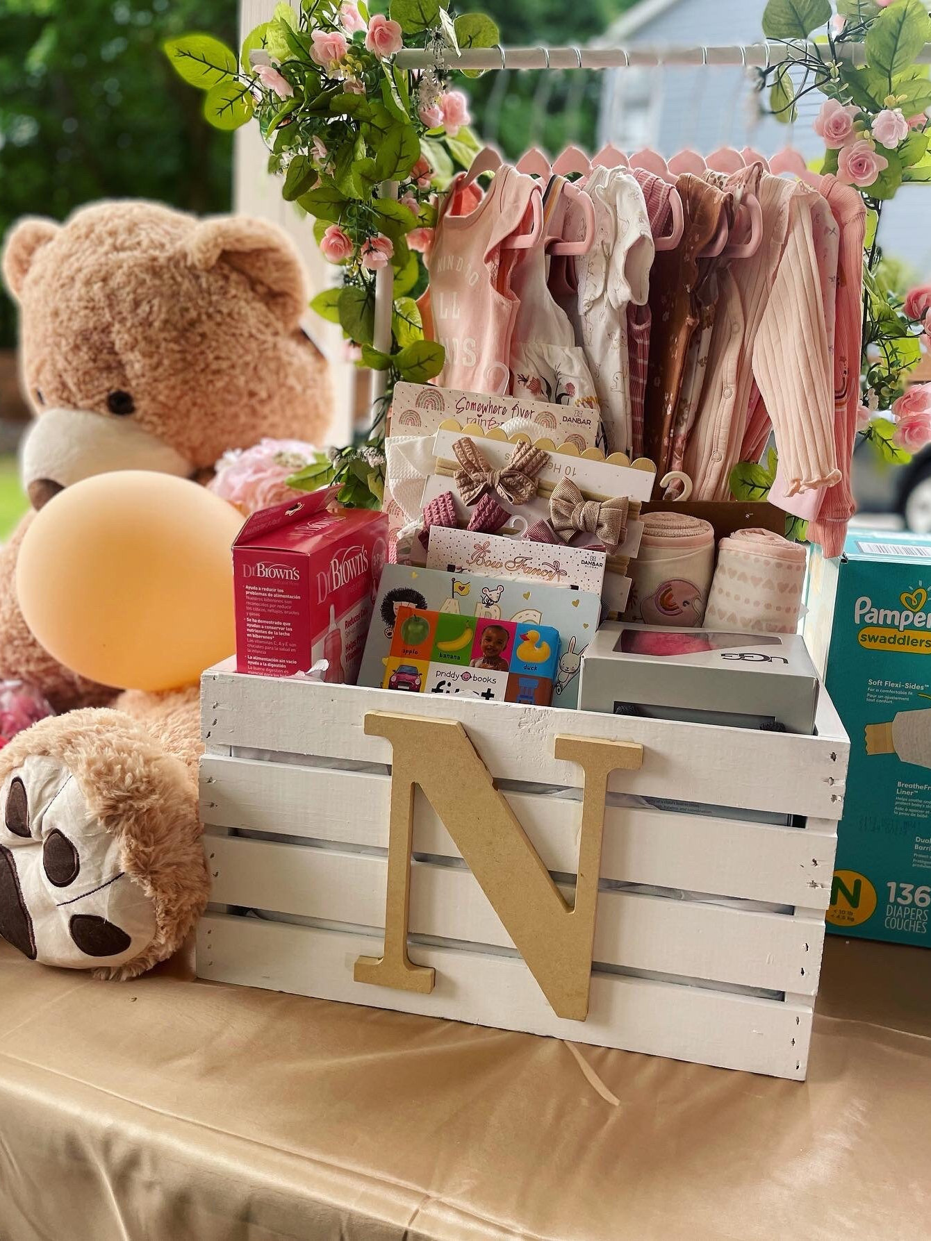  Wooden Baby Shower Crate Closet,Baby Basket with