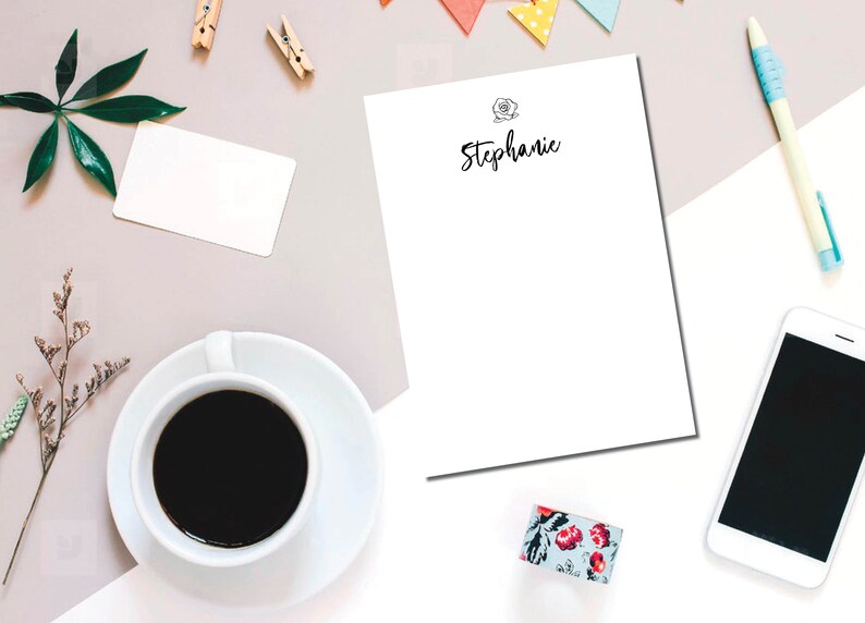 Simple Flower Custom Personalized Notepad