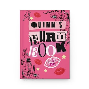 Custom Pink Burn Book Journal, Trendy Matte Hardcover, Personalized Gift for Teens, Creative Writing, Note-taking, School Supplies, Birthday