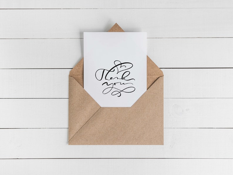Envelopes Included Thank You Card Set Party Thank you Greeting Card Wedding Thank you card