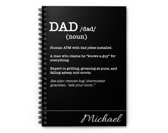 Spiral Notebook - Personalized Dad Joke Journal, Funny Gift for Dads, Custom Ruled Line Notebook, Father’s Day Dad
