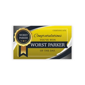 Cartes de visite amusantes, cadeau unique pour des amis, récompenses humoristiques, pire certificat Parker, parfaites pour les fêtes