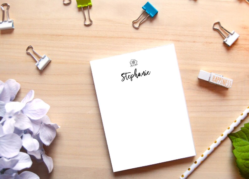 Simple Flower Custom Personalized Notepad