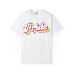 Pride Garment-Dyed T-Shirt, Unisex Rainbow Tee, LGBTQ+ Pride Top, Festival Wear, Summer Fun Shirt, Gift for Pride Month