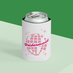 Bridesmaid Disco Ball Koozie Last Disco Bachelorette Party Favor Wedding Favors, Bachelorette Party Supplies, Bridal Shower Decor PACK of 5