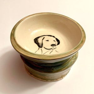 Handmade Ceramic Lab Retriever Treats Food Bowl