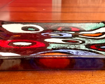 Fused Glass Rectangle Plate
