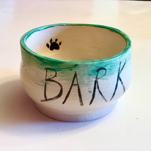 Handmade Ceramic Doggy Kitty Treats Food Bowl