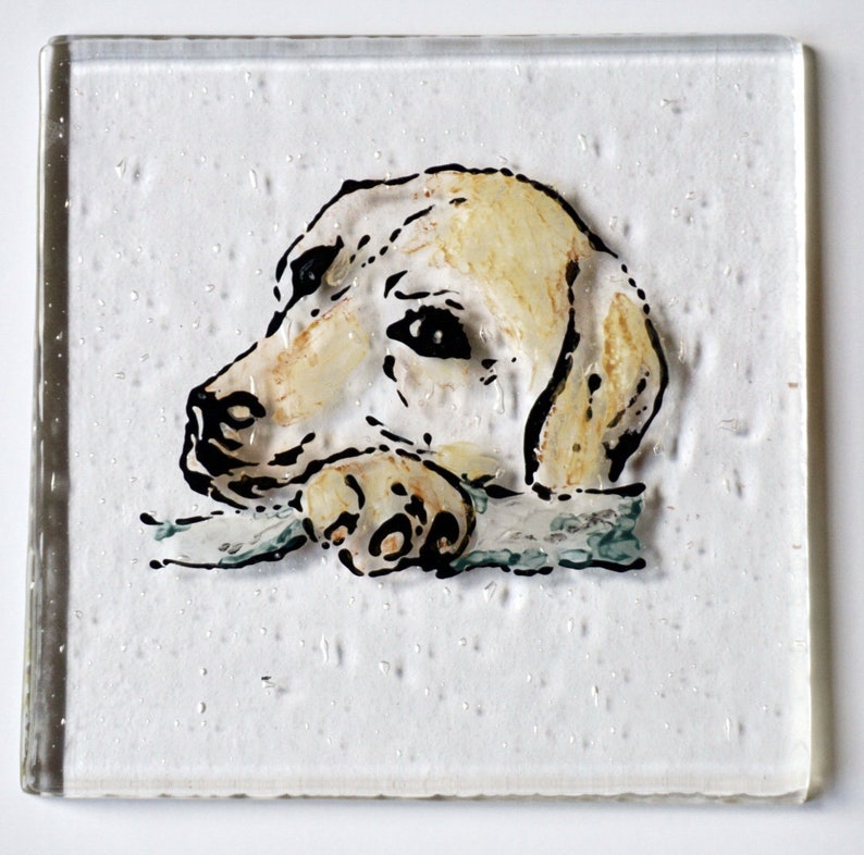 Fused Glass Pet Portrait Tiles For Dog Cat and Animal Lover Etsy