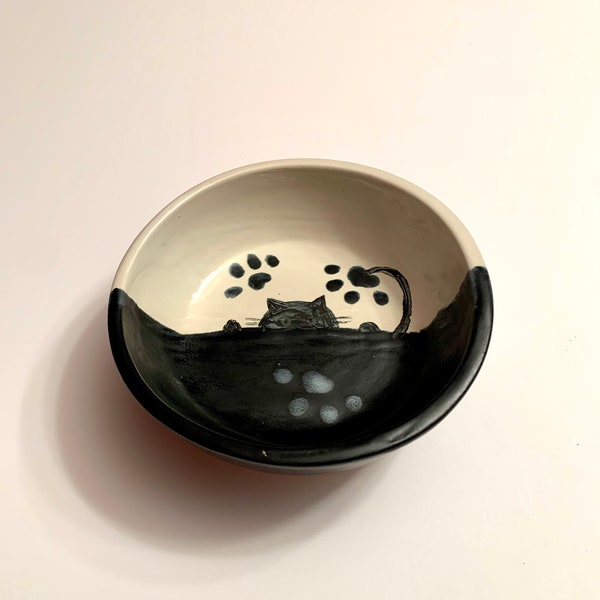 Handmade Ceramic Kitty Food Bowl