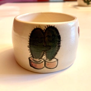 Cute Hand-Painted Clay Planters. Hand Made, Bright Color, Good for Small Flower or Succulents