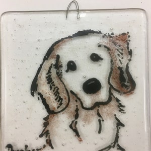 Fused Glass Dog Portrait, Wall Hanging, Kitchen Decoration, Coasters, Dog Lover Gift, Unique Pattern