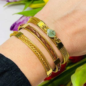 3 Pcs Bracelet Set | Stack Bracelet | Handmade from Golden Grass | Eco Friendly Jewellery| Plant Based Bracelets | Naturally Gold Stack