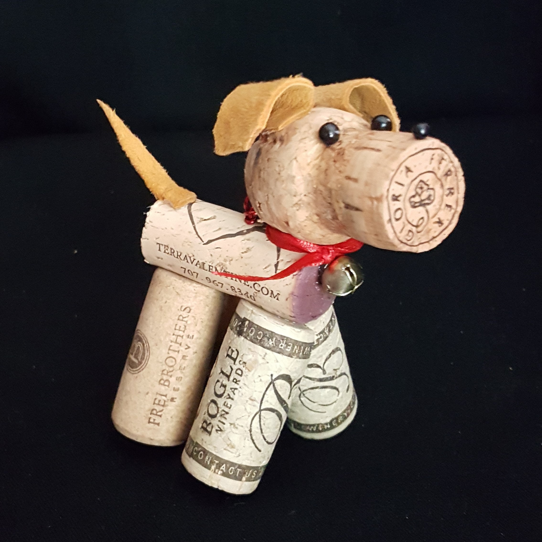 Ornament Cork Dog Etsy