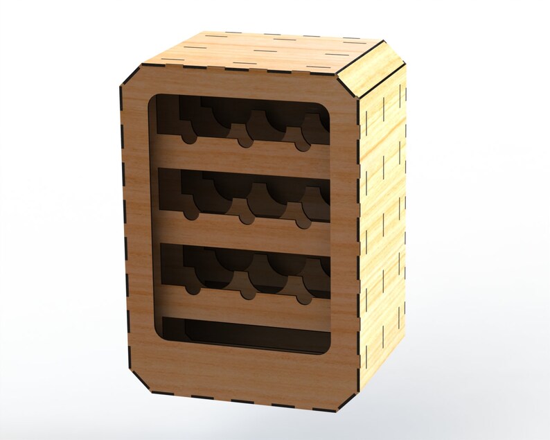 suitable for mass production Wine rack 2 Digital design design for laser CNC and CNC milling CNC file. Vector cutting plan