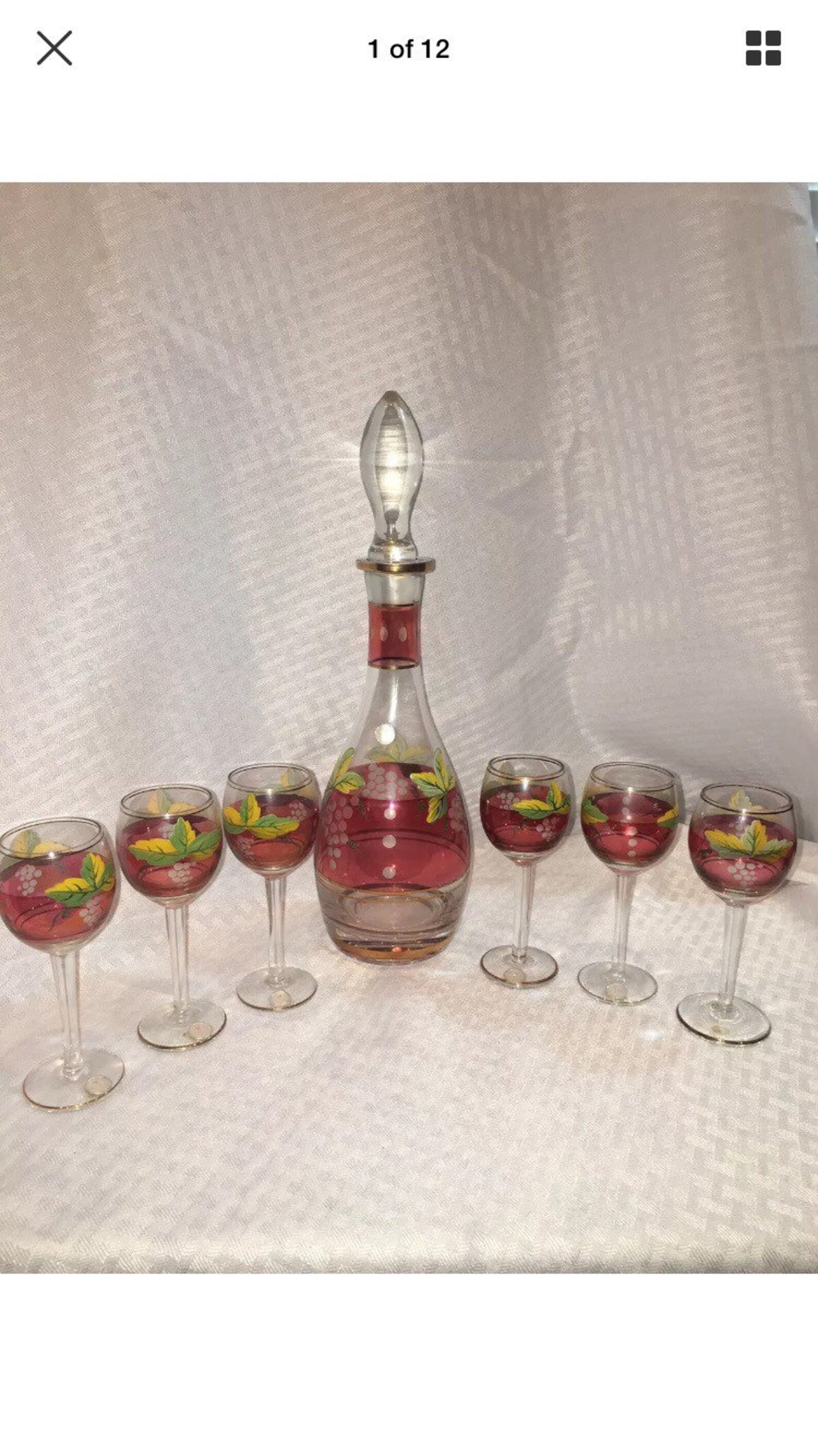 Vintage Bohemian Crystal Decanter Set Etsy
