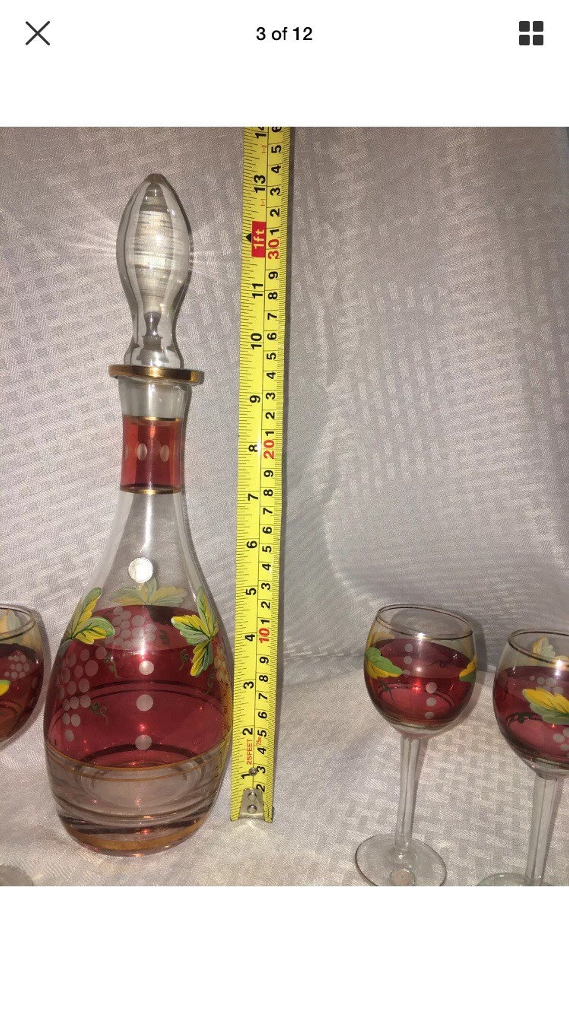 vintage bohemia crystal decanter set