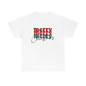 Merry Merry Merry Christmas Unisex Schweres Baumwoll-T-Shirt
