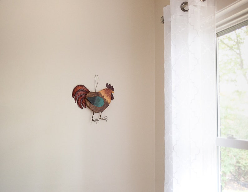 Vintage bird decor, rooster decor, bird wall decor, bird sign, kitchen decor, hanging bird, bird figurine, bird gift, farmhouse decor image 8